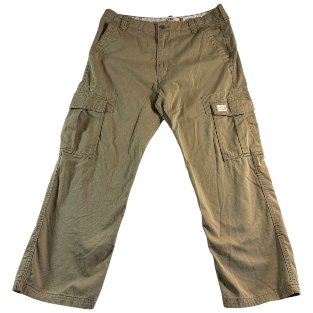 Vintage Levi's Loose Fit Cargo Pants Men 36x34 (38x29) Beige Cotton Straight Leg
